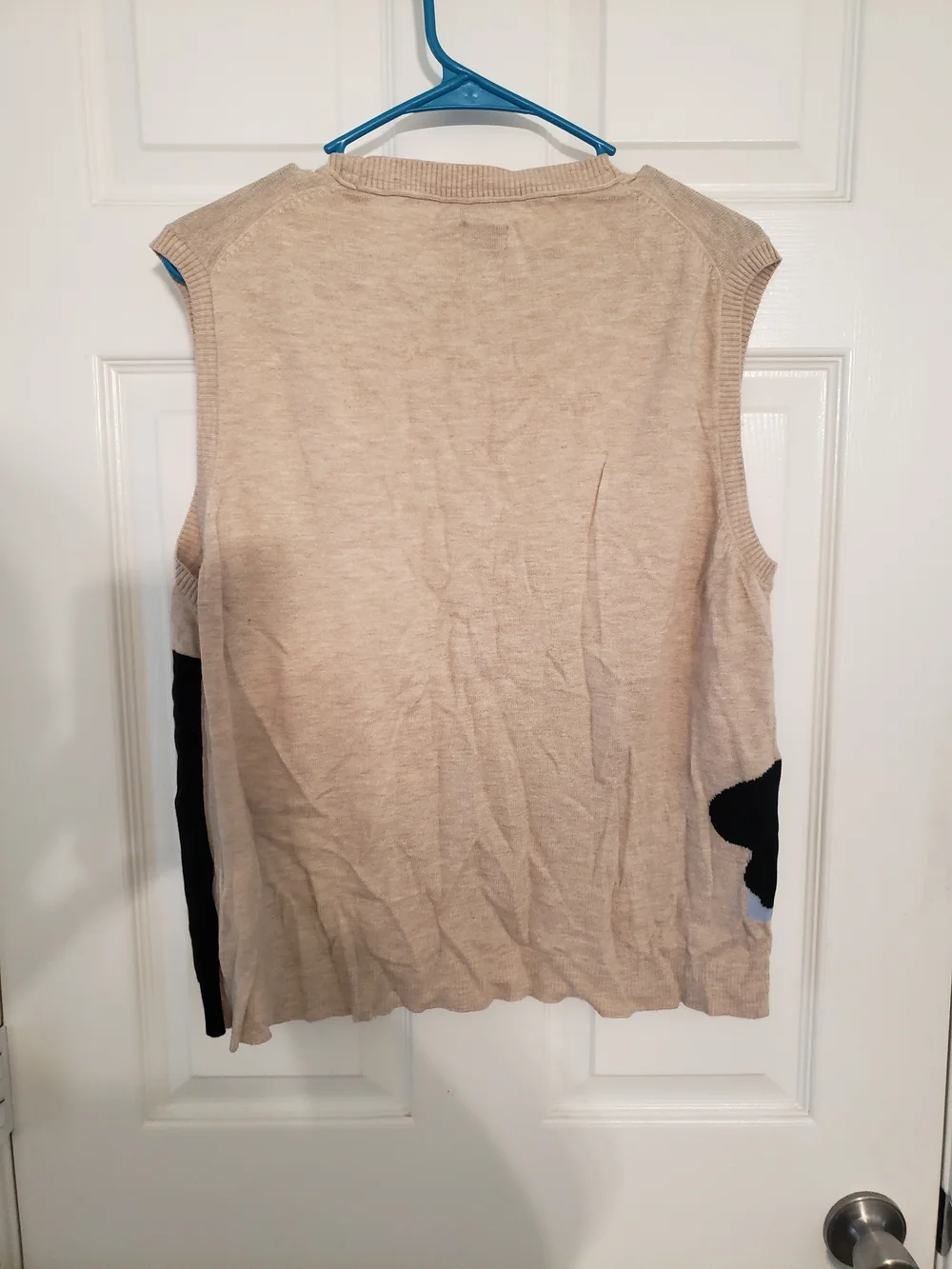Anthropologie Beige Sleeveless Dog Motif Sweater Vest